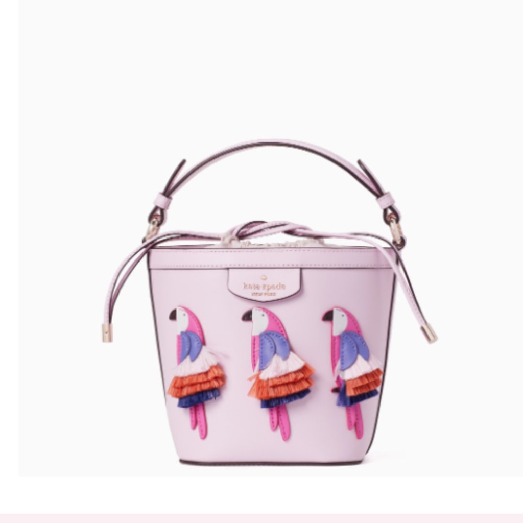 Kate Spade Pippa Flock Party Small Bucket Bag Nwt